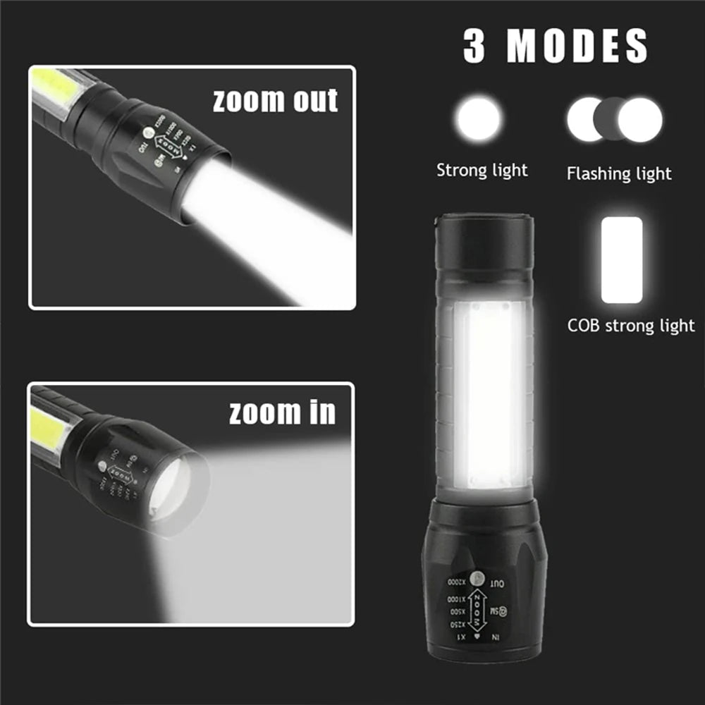 Powerful LED Flashlight Rechargeable Torch Lighting 2000M Tactical Lantern High Power flashlight Lantern Super Bright Waterproof