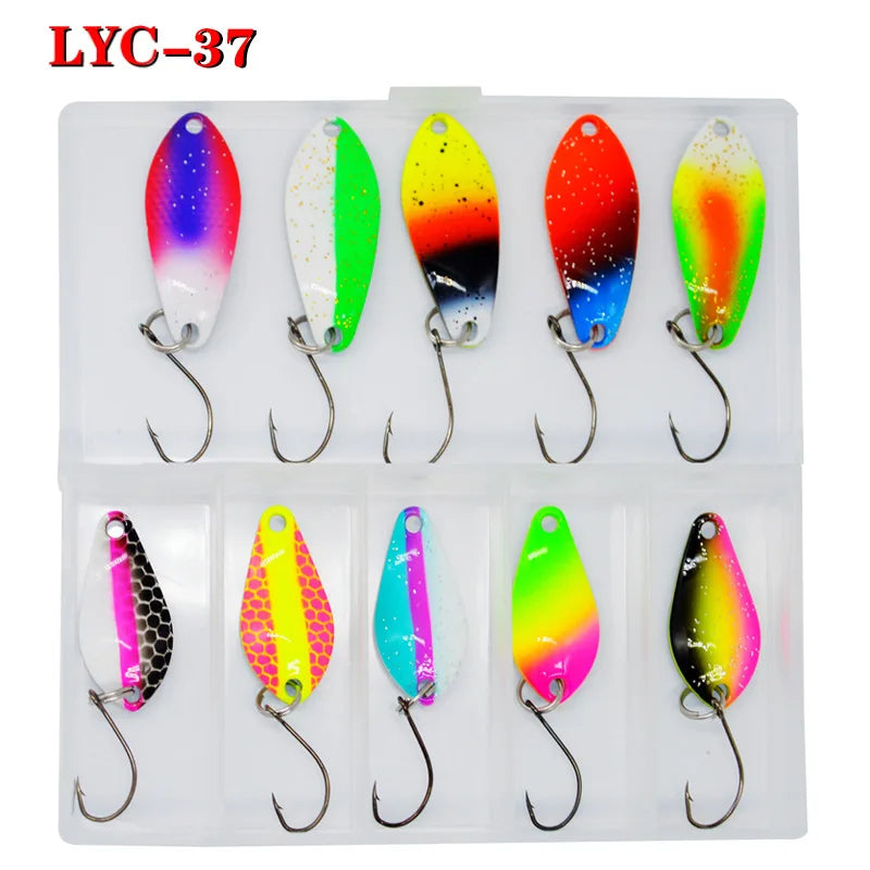 JYJ 2g 3g fishing kit jig spoon lure bait,hard metal spinner wobbler spoon trout bass area fishing gear lure spoon bait