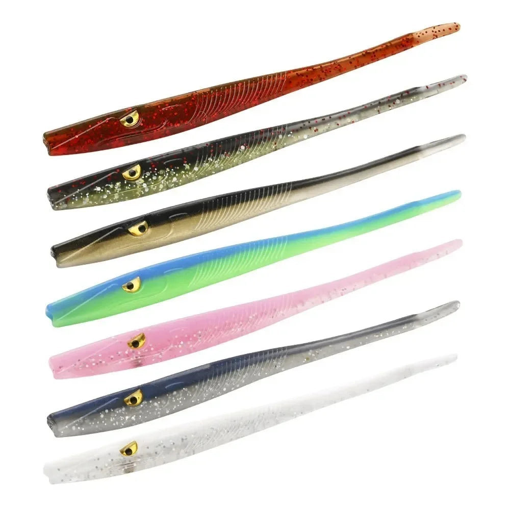 6pcs/bag Soft Lure 125mm Crazy Slug sand eel leurre Bait Silicone Worm Shad Eel Needfish RAIS Spotter Crazy Slug leurre souple