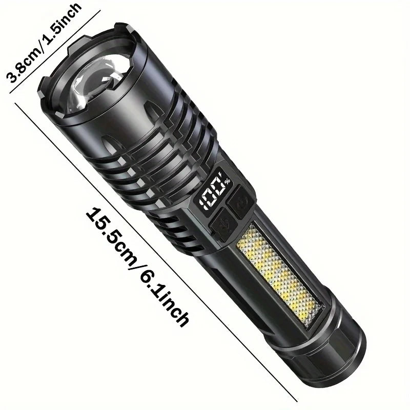 Xiaomi MIJIA High Power LED Flashlight Rechargeable Flashlight With Side Light Super Bright Long Shot For Outdoor Camping Hiking