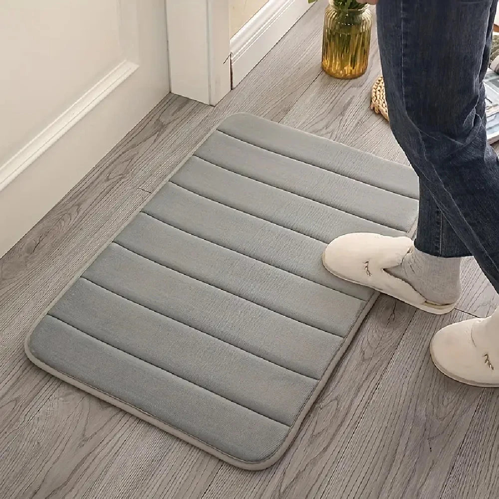 3 Pcs Bathroom Rug Set Soft Foot Mat Absorbent Memory Foam Dry Fast Non-slip Floor Kitchen Shower Room Doormat Toilet Floor Mat