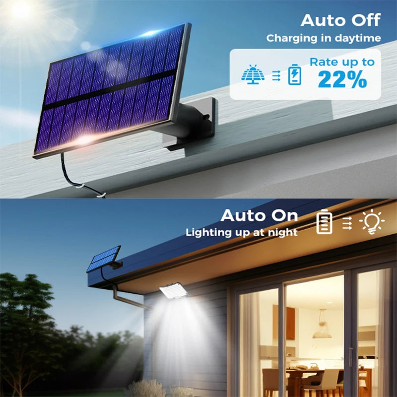 Solar Light Outdoor Super Bright Motion Sensor Solar Strong Power LED Garden Wall Lamp IP65 Waterproof 3 Working Mode