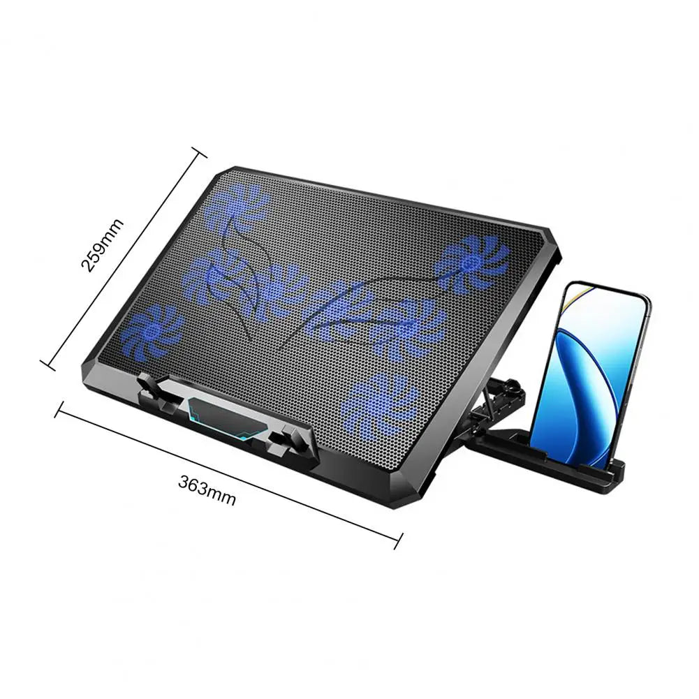 Gaming Laptop Cooler 8 Fans 2 USB Ports With RGB Light HD Display Laptop Cooling Pad Adjustable Notebook Cooler Stand