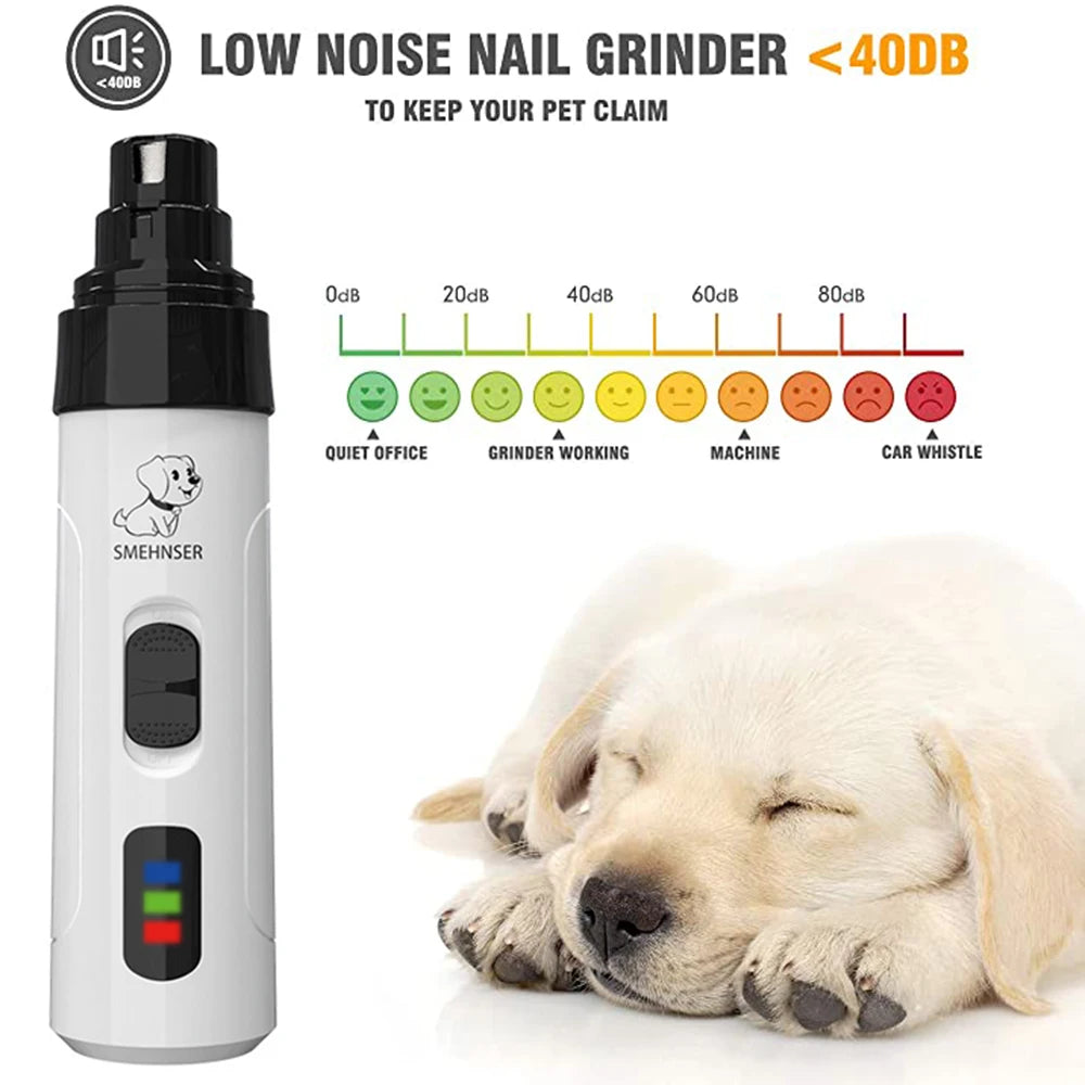 Electric Dog Nail Grinder Puppy Cat Nail Clippers Professional Pet Grooming Gadget Diamond Bit Replacement Head Dog Nail Trimmer