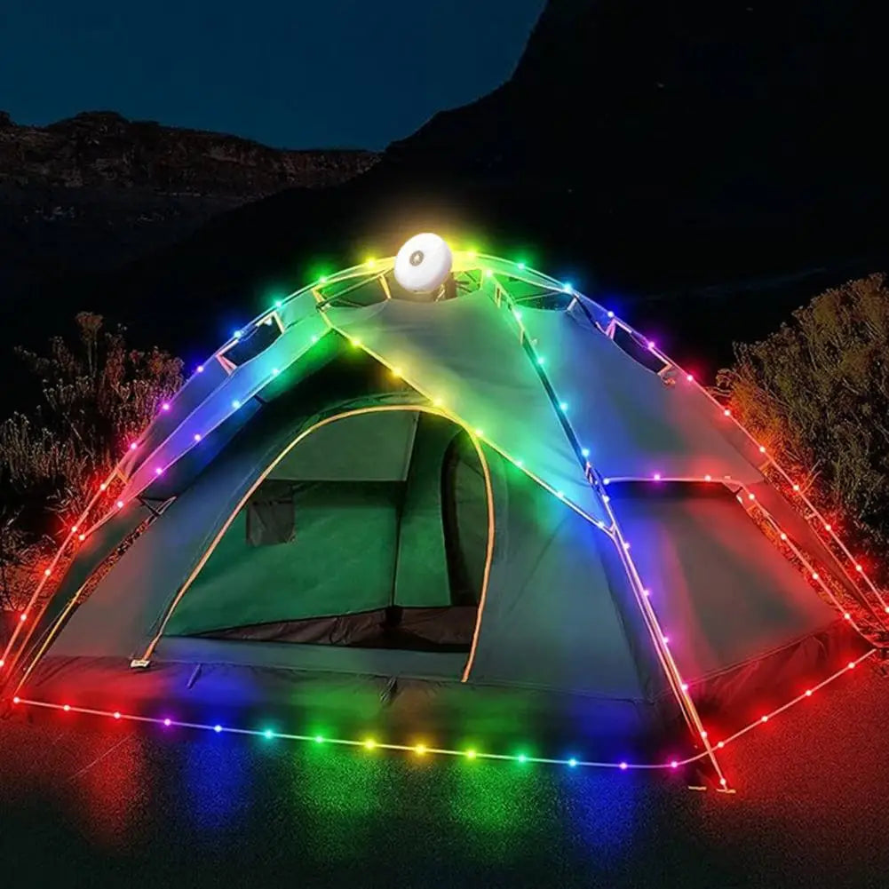 8/10M Camping Fairy Light IP44 Waterproof LED Magnetic Camping Light USB Rechargeable Outdoor Tent Decoration Ambient Lamp Strip