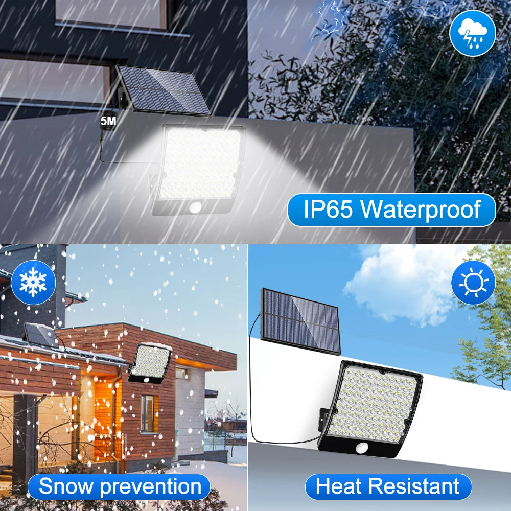 234LED Solar Light Outdoor Waterproof With Motion Sensor 3 Lighting Mode Security Light Solar Flood Light for Garden Garage Yard