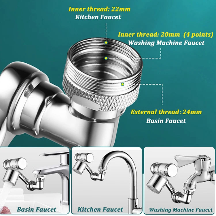 1080° Rotation Filter Faucet Aerator Copper Tap Saving Water Nozzle Kitchen Universal Faucet Bubbler Anti Splash Head Extender