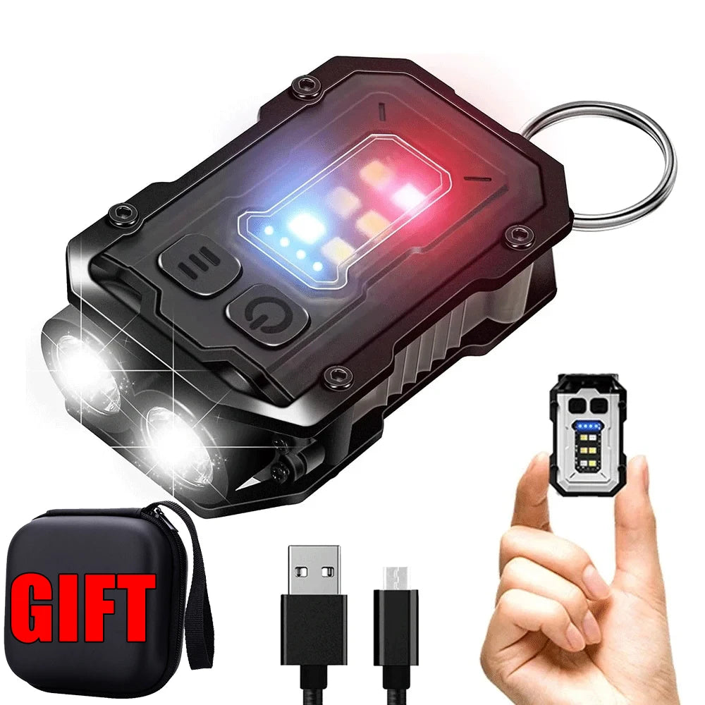 Super Bright Powerful Pocket Torch Light LED Multifunctional Linterna Magnetic COB LED EDC Mini Keychain Flashlight Rechargeable