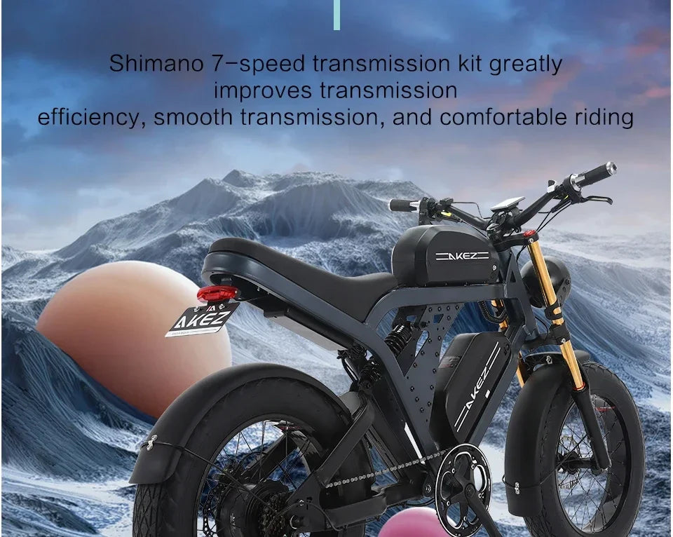 Electric Bicycle 1500W48V60AH High Speed Motor Electric Bike Mountain Off-Road Ebike Hydraulic disc brake motorcycle style Ebike