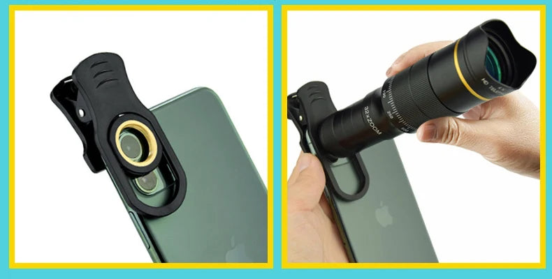 32X Telescope For Phone Mobile Photography Lens Zoom For Cell Camera For iPhone Zoom Mobile Lens Microscope For Phone Lenses