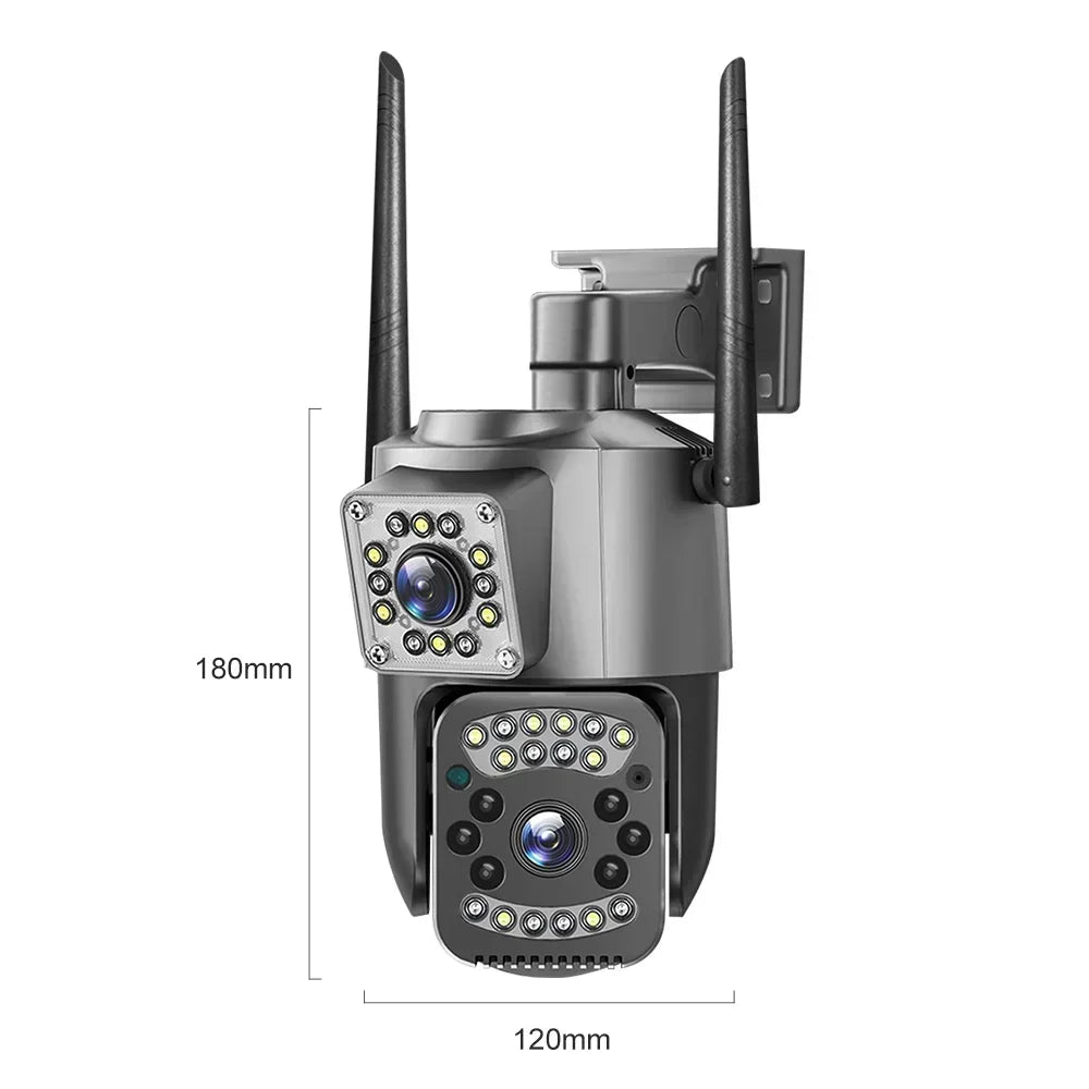 8MP 4K Dual Lens WiFi IP Camera Night Vision Ai Human Detect PTZ Outdoor Video Camara Wireless CCTV Security Protection Camera