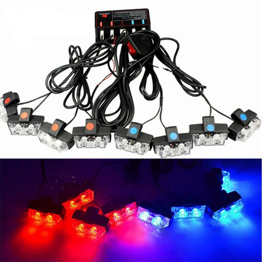 12V Vehicle Car Front Deck Grille LED Strobe Flash light Police Emergency Hazard Warning Strobe lamp Daytime running lights led