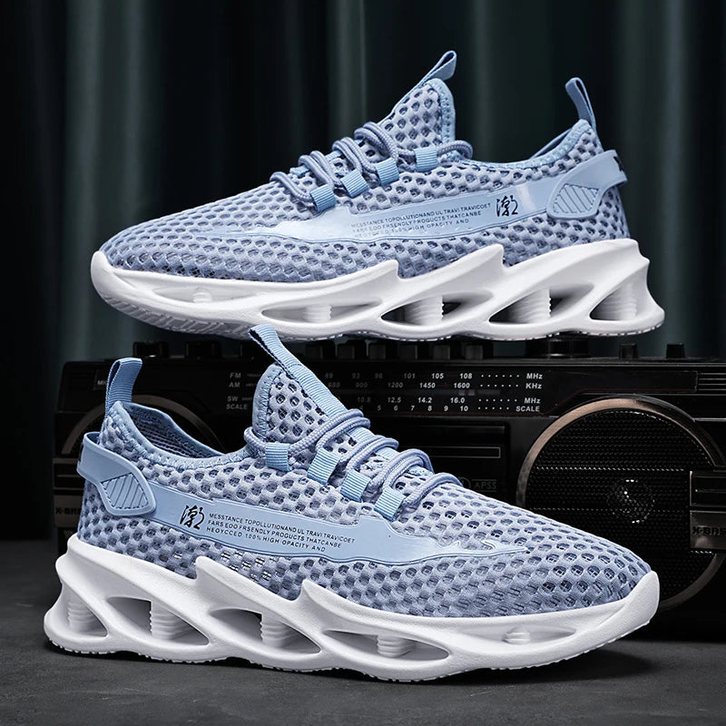 2023 New Summer Sneakers Men Mesh Breathable Running Tennis Shoes Outdoor Sports Tenis Masculino White Casual Walking Shoes