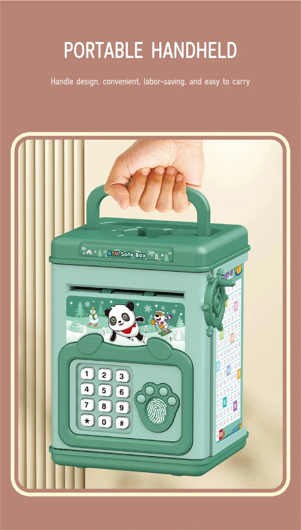 Secure Your Money With This Fun Music Cartoon Fingerprint Password Box - Perfect For Kids!