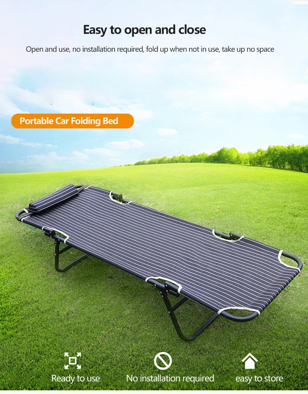 General Motors Portable Folding Bed Car Modification Bed Co pilot Sleep Bed Camping Car Rear Seat Travel Bed Car Accessories