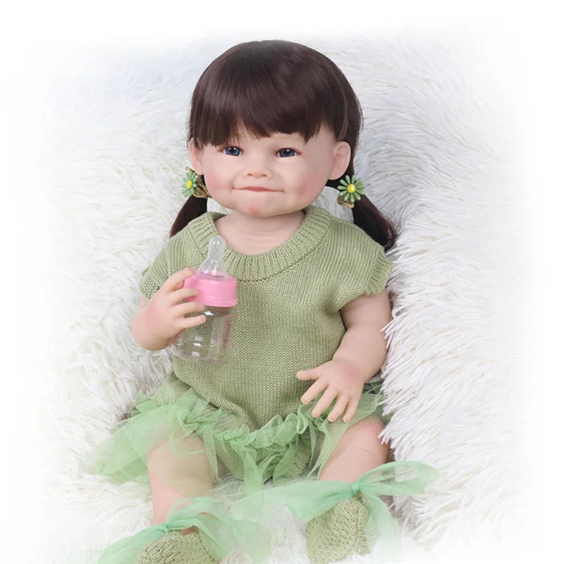 Baby Girl Doll 55cm 22 Inch Realistic Princess Toddler Bath Toy Birthday Gift Lifelike Reborn Dolls Full Silicone Baby