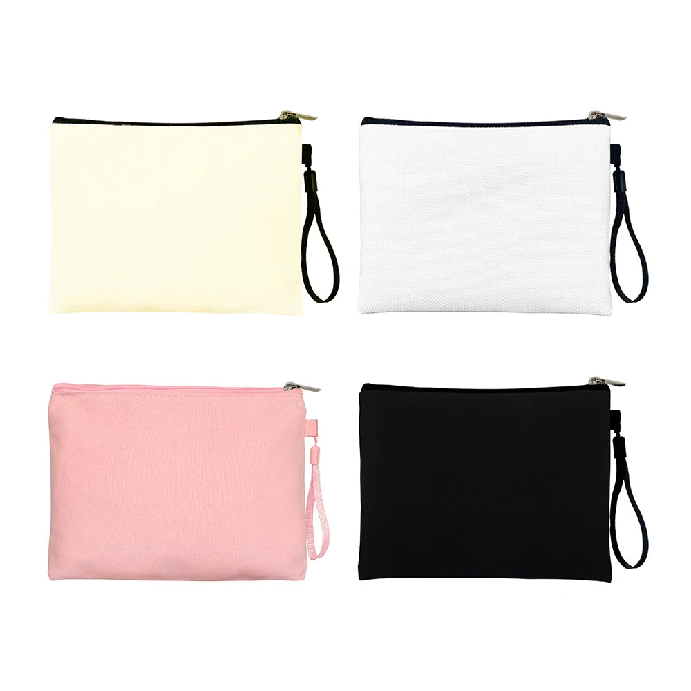 10PCS Canvas Zipper Make Up Bag DIY Blank Non Customized Teacher/Birthday Gift Toilet Kit Cosmetic Bag Mini Makeup Pencil Pouch