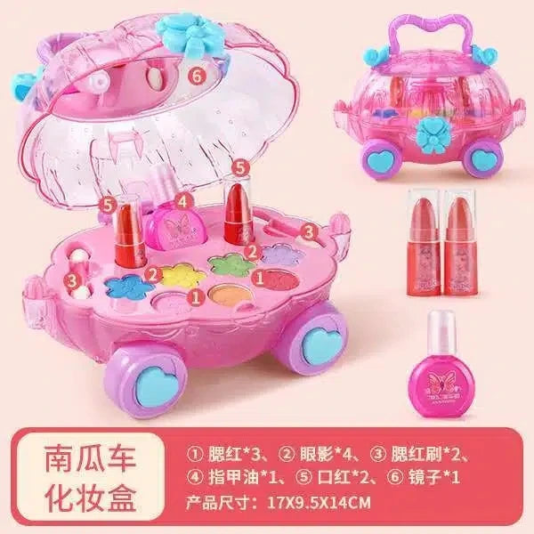 Kids Makeup Kit For Girl Washable Safe Cosmetics Toys Set Children Makeup Cosmetics Playing Box Play Set Safety Non-toxic Toys