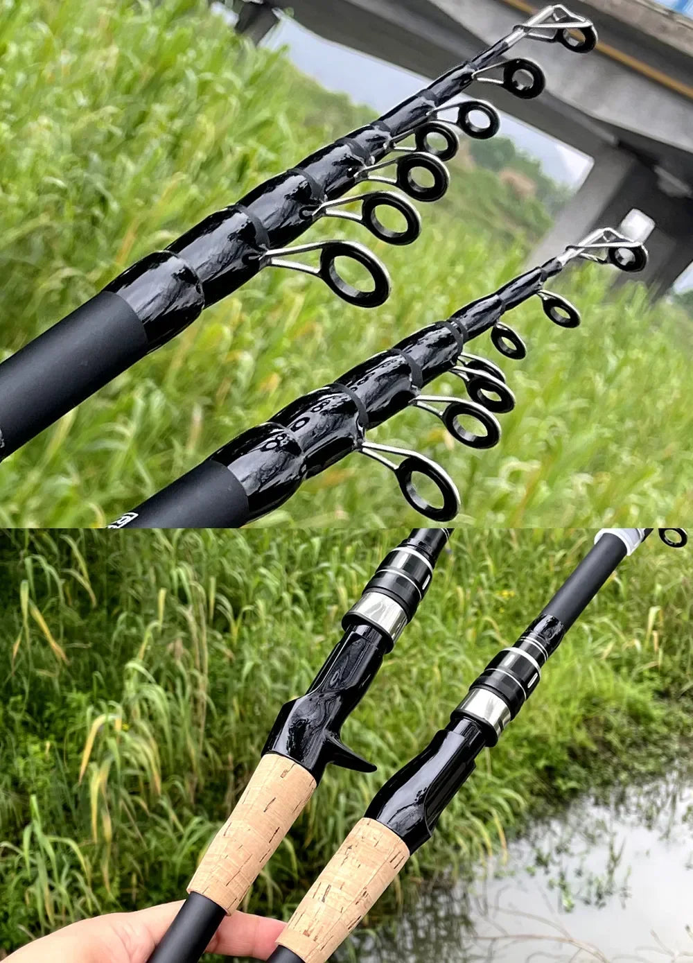 Fishing Rod Combo 1.5-2.4M Lure Fishing Rod and 7.2:1 High Speed Gear RatioMax 8kg Baitcasting Reel Fishing Tackle Pesca