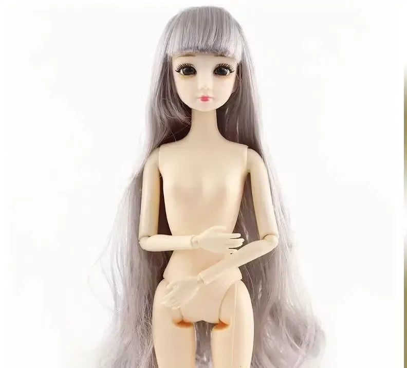 30cm Bjd Doll 12 Moveable Joints 1/6 Girl's Dress 3D Eyes Toy with Clothes Shoes Kids Toys for Girl Children Gift