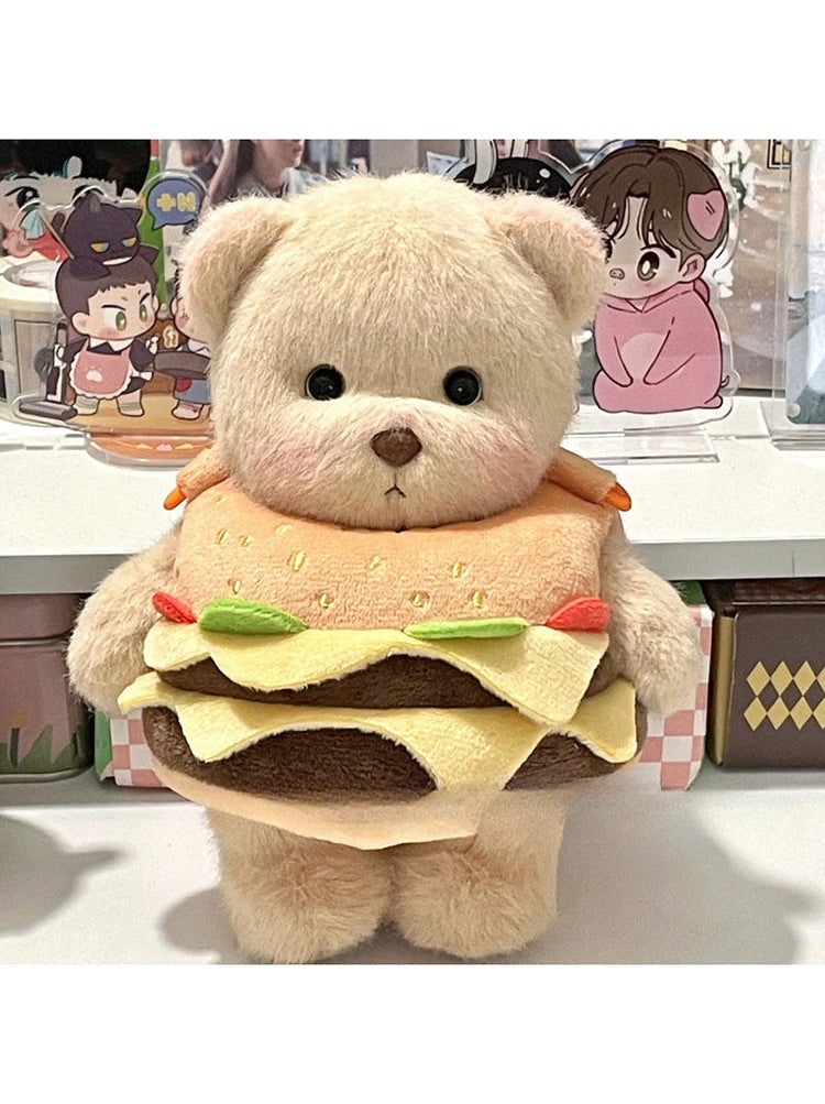 Cute Bear Crossbody Bags for Girls Soft Plush Doll Bear Shoulder Bags Lovely Girls Mini Bags Baby Infant Hamburger Toys Gifts