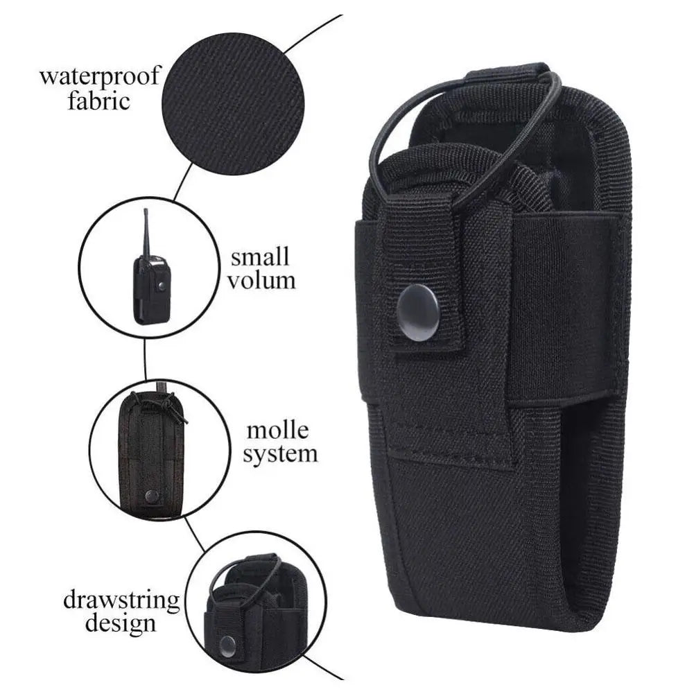 Tactical Walkie Talkie Carry Bag Molle Radio Pouch Holder Pocket Portable Outdoor Hunting Sports Waist Bag Interphone Holster