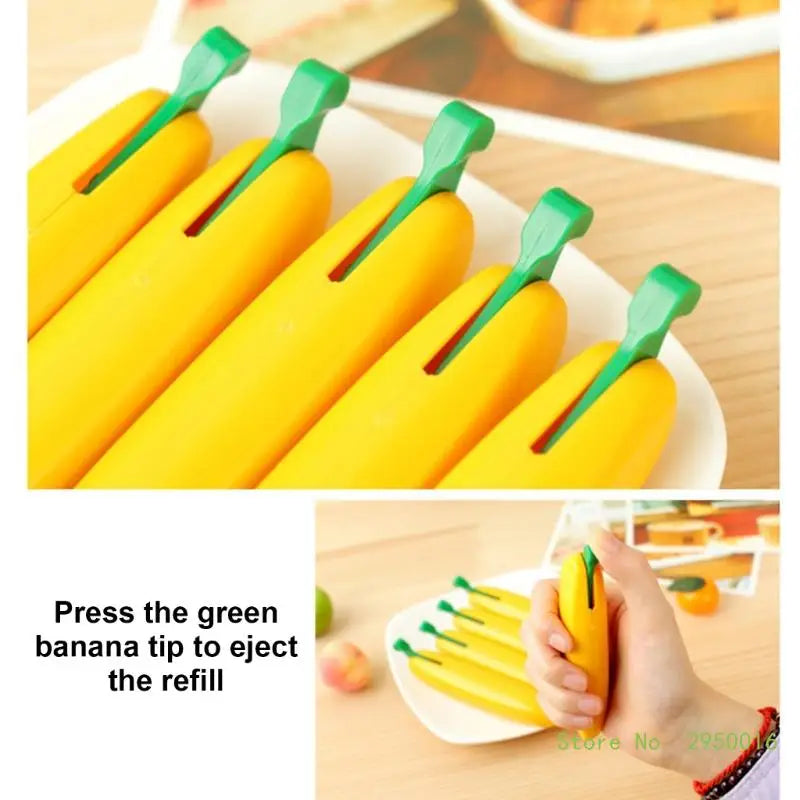 1.0mm Banana Ballpoint Pen 6 Pcs/Set Decorative Pen Smooth Writing Pen Funny Pen Creative Stationary Pen School Supplies