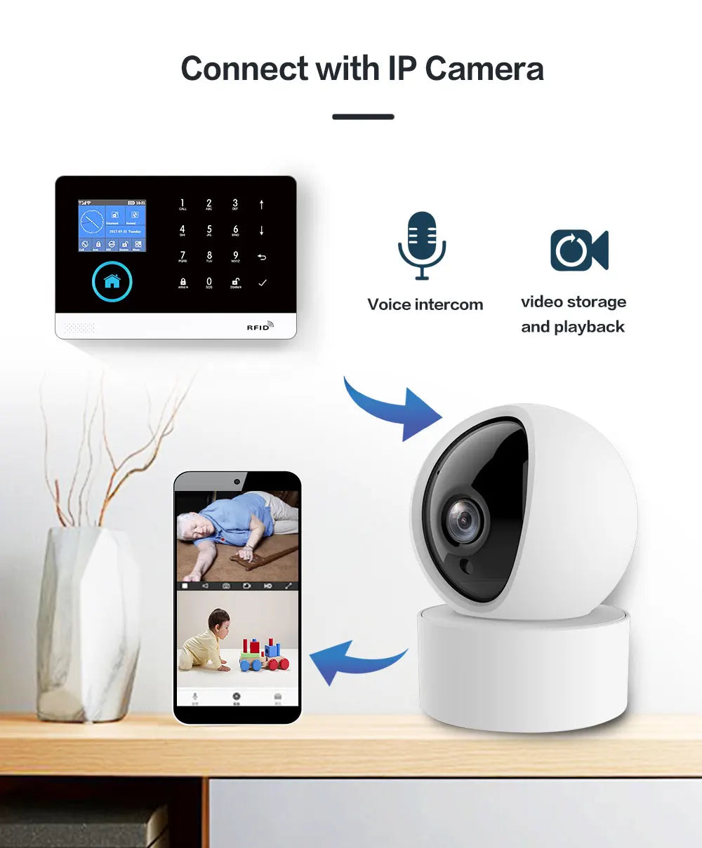 Wireless Security Home Alarm GSM System Kit WiFi Tuya