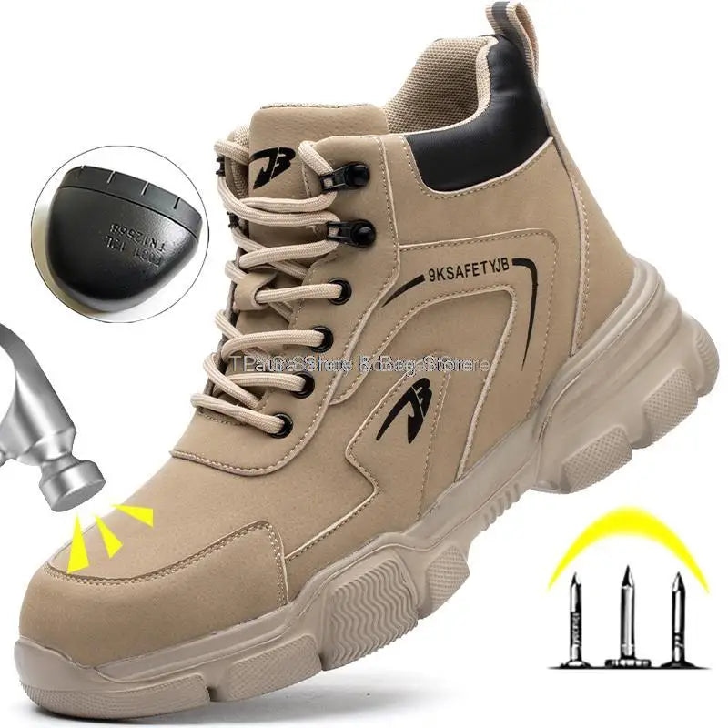 2023 New Men's Safety Shoes Winter Safety Boots Man Anti Smash Puncture Proof Safety Work Shoes Men Waterproof Warm Shoes Men