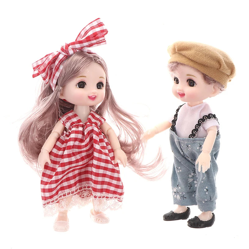 17cm Mini Doll 13 Movable Joint Doll With 3D Big Eyes DIY Toy Doll With Clothes Dress Up 1/12 Fashion Doll Children Girls Gift