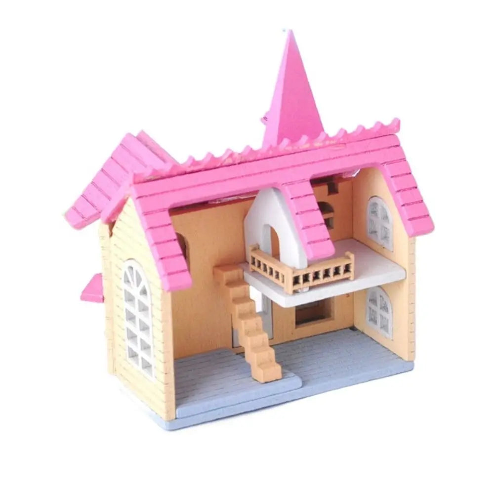 DIY Assemble Fairytale Town House Mini Doll Houses Dolls Miniature House Handicraft Wooden Miniature Handicraft Building