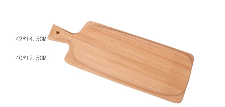 HEMU Beech Chopping Blocks Kitchen Wood Food Plate Wooden Pizza Sushi Bread Whole Wood Tray Cutting Board No Paint