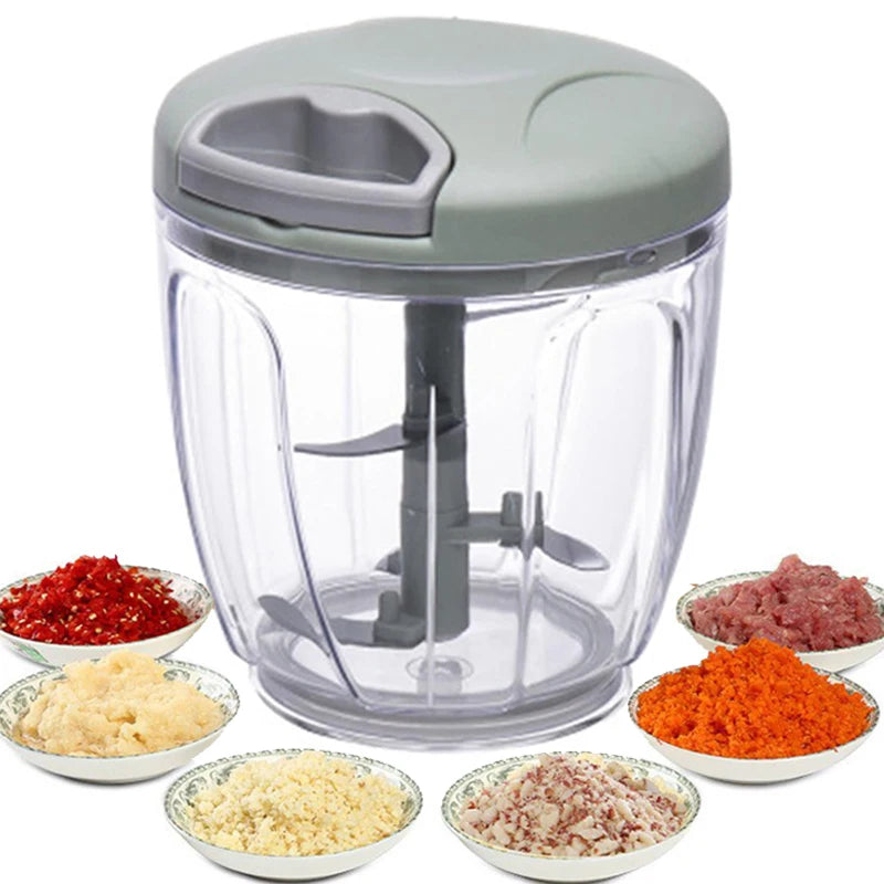 500/900ML Portable Garlic Chopper Manual Meat Mincer Crusher Vegetable Onion Cutter Food Kitchen Chopper Kitchen Tool