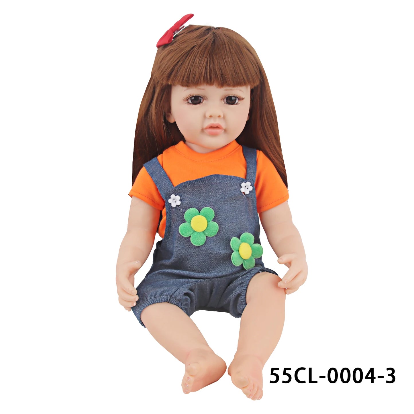 55CM 22 Inches Baby Reborn Girl Doll Full Body Soft Silicone Cute Newborn Dolls With Shoes,Clothes Girl's Best Gift Festival Toy