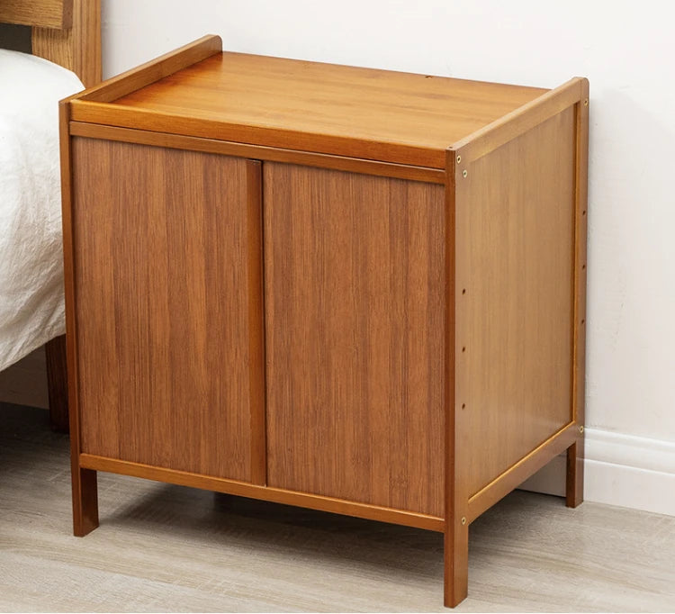 Bamboo Nightstands, Bedside Tables with Open Storage Compartments, Modern Side Table, Easy To Assemble End Table for Bedroom