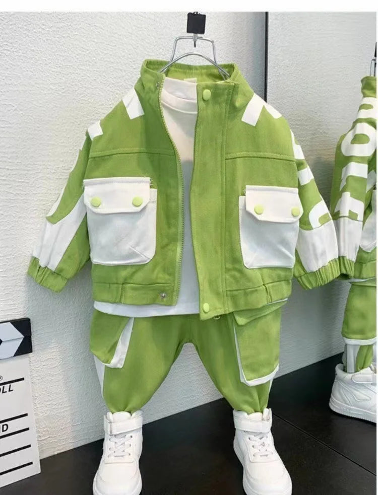 Boys Clothing Set Jacket Suit Spring and Autumn Clothing Children's Sportswear Set Boys' Baby Coat Pants Two-piece Set 2024 New