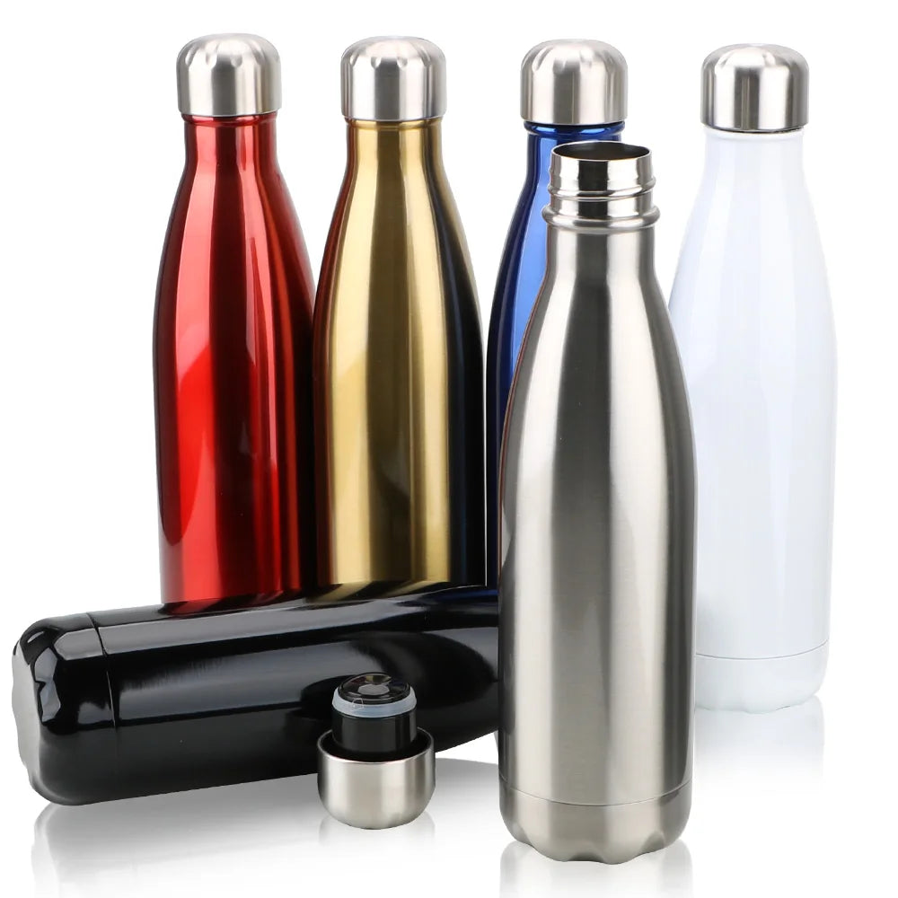 For Sport Bottles Double-Wall Insulated Vacuum Flask Stainless Steel Water Bottle BPA Free Thermos Cola Water Beer Thermos 500ml