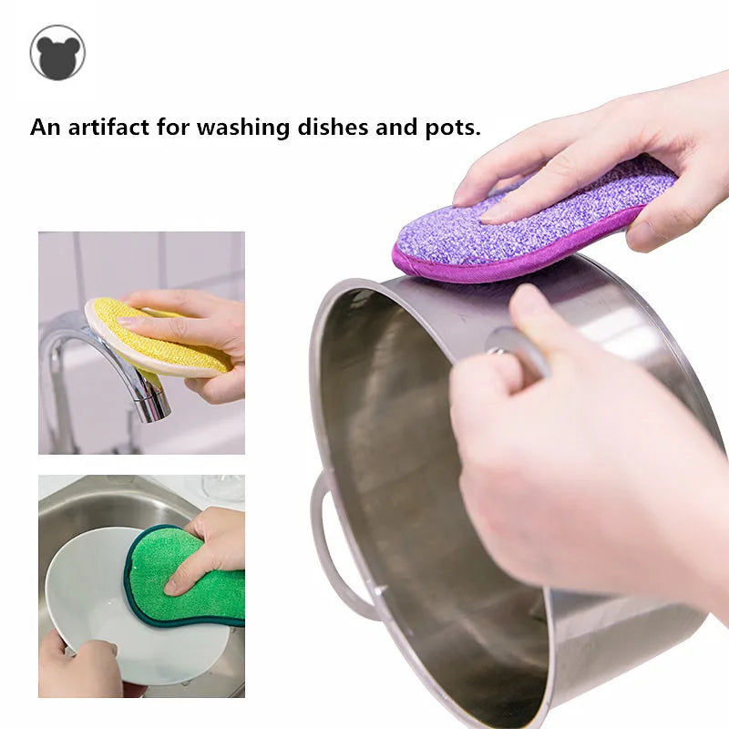 4pcs Anti-microbial Cleaning Sponge Magic Sponge Melamine Sponges Kitchen Sponge for Washing Dishes Kitchen Scourer Pan Brush