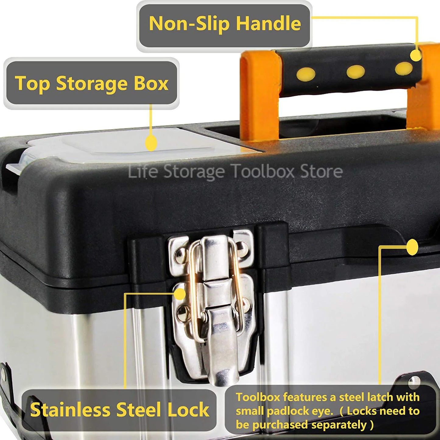 Upgrade Stainless Steel toolbox Professional Tool Box Organizer Box Portable Toolbox Garage Hardware Tool box organizer Large