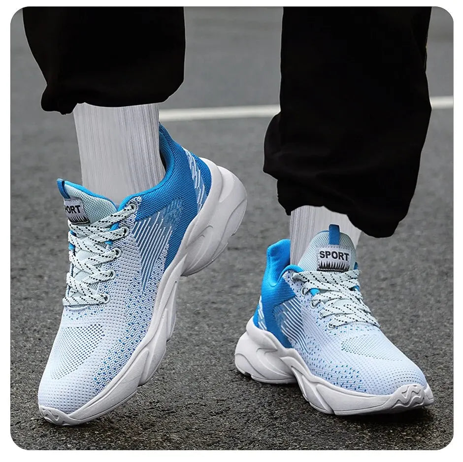 Athletic Running Shoes for Men Walking Jogging Fashion Sneakers Lightweight Breathable Flywoven Mesh Sport Shoe Lace Up