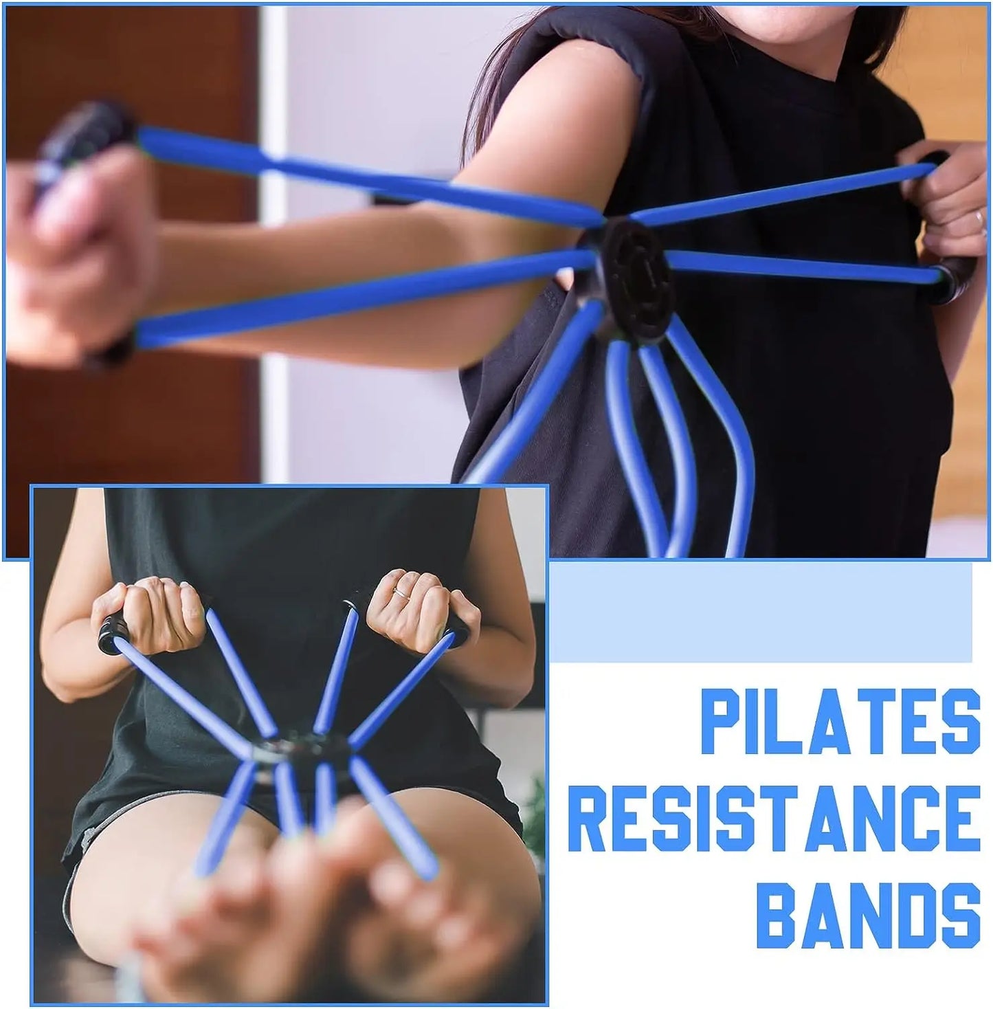 New Pilates Resistance Band Cross Exercise Band Elastic Loop Tube Strap with Comfort Grips Fitness Equipment   Yoga Workout