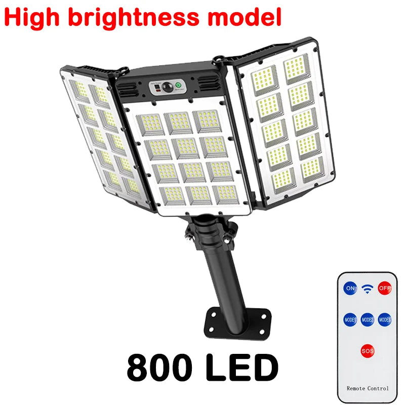 800 LED Super Bright Outdoor Solar Street Lamp Motion Sensor Waterproof Solar Power Lights Yard Country House Garden Wall Light