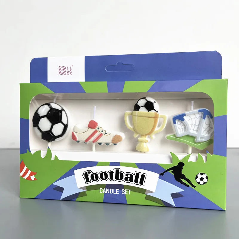 Children's Birthday Candles Football Candles for Cake Toppers Decoration Carton Candle Basketball Them Party