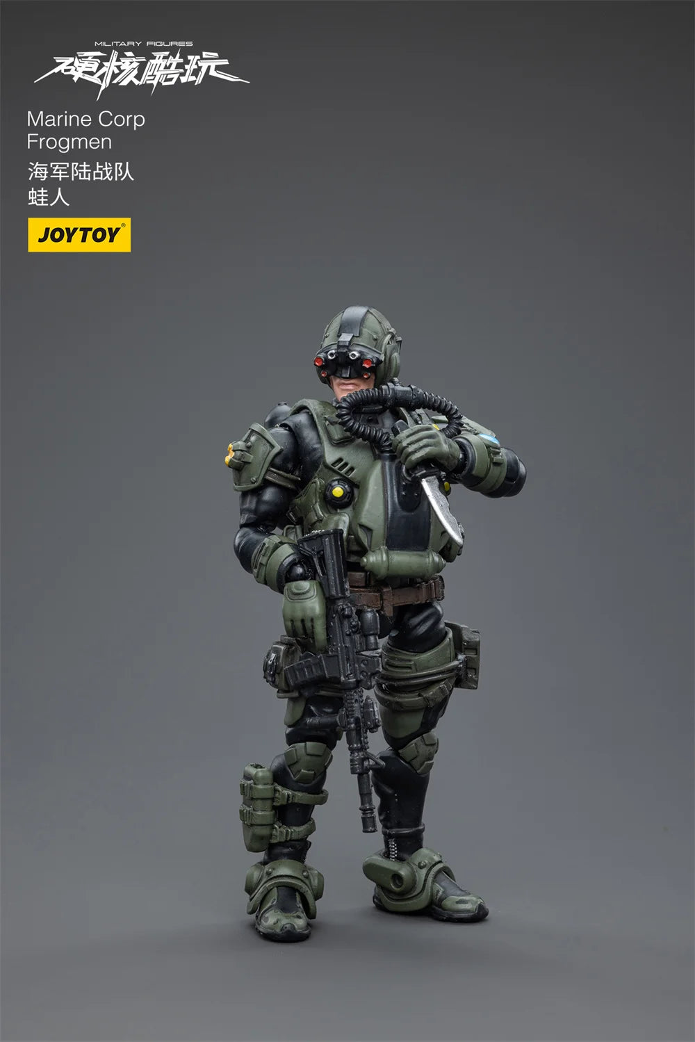 JOYTOY JT4218 1/18 Hard Core Cool Play Series Marine Team Frogman Full Set Model 3.75 inch Action Figure for Fans Gift