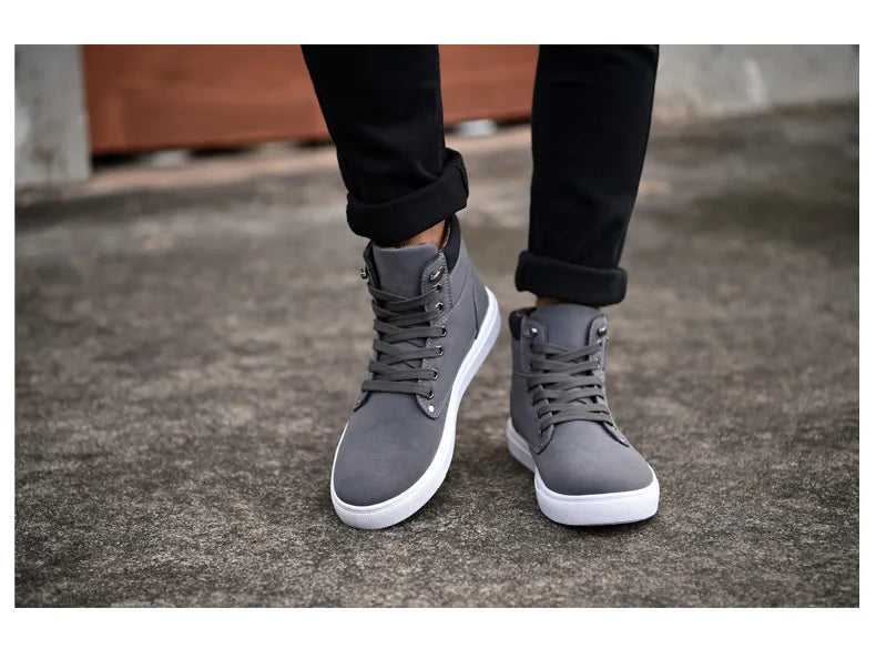 2024 Fashion Men Casual Shoes High Top Canvas Shoes Sneakers Man Lace-Up Breathable Trainers Men Baskets Basic Flats Shoes