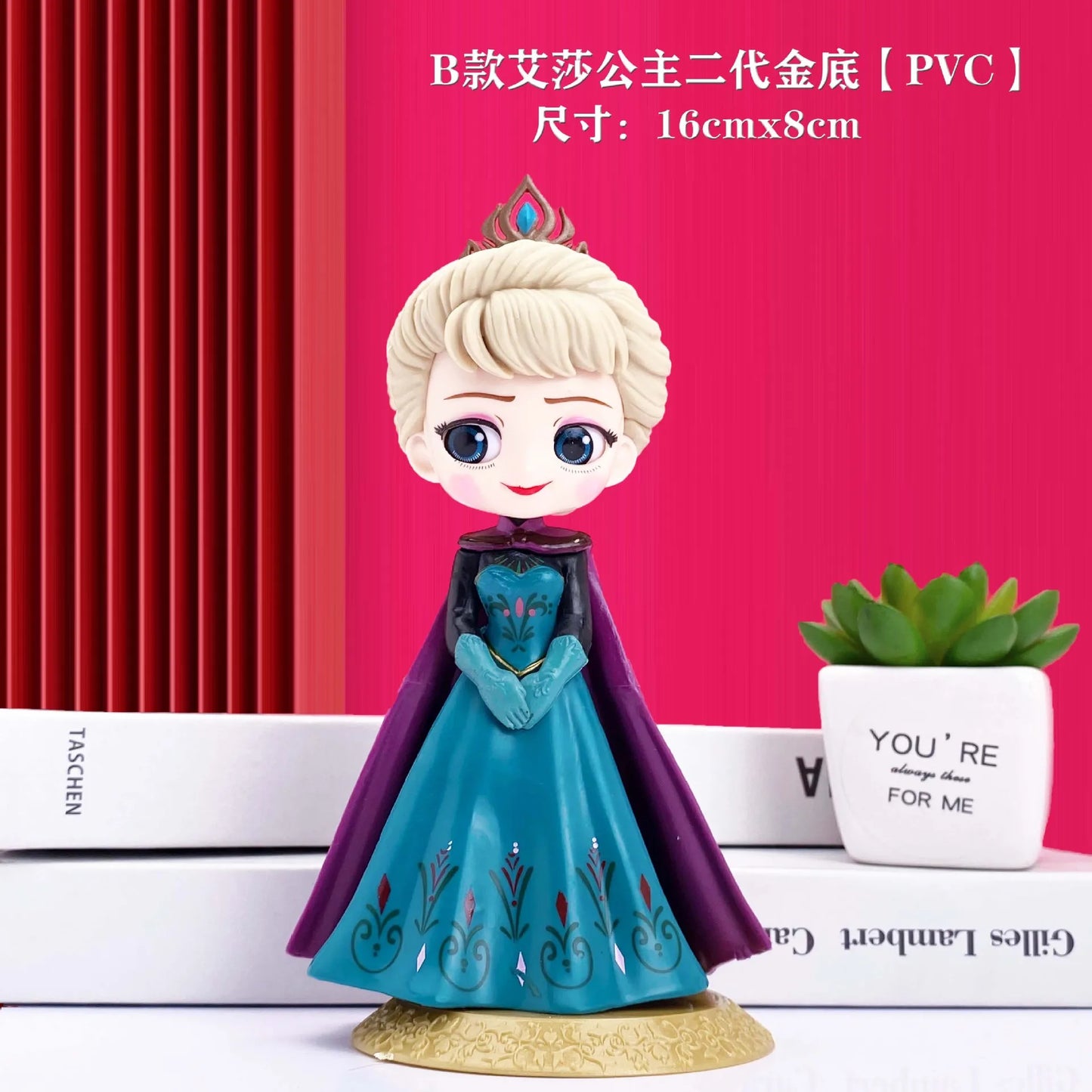 Popular Fairy Tale Princess Beautiful Girl Birthday Cake Decoration Ornament Cute Doll Elsa Anna White Snow Figurine Child's Toy