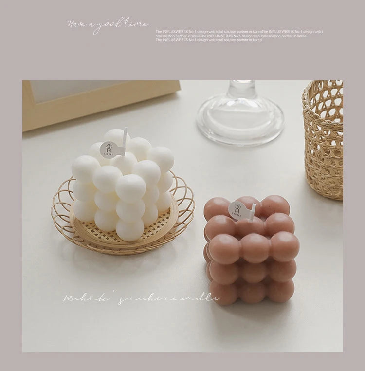 Ins Style Bubble Cube Candle Handmade Scented Candle Aromatherapy Soy Wax Candle Wedding Birthday Candles Party Home Decoration