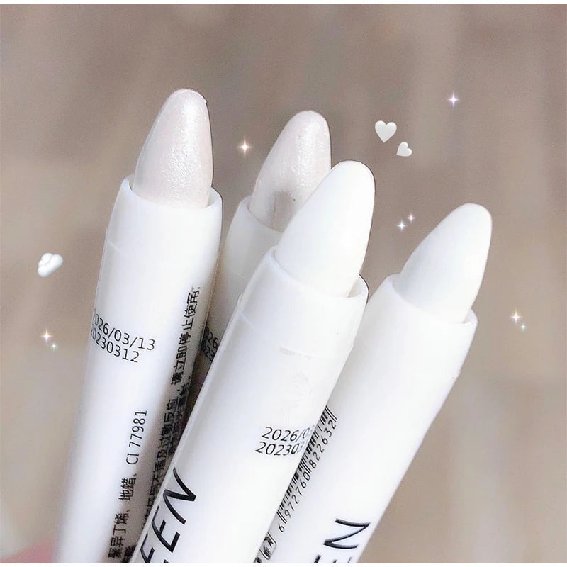 Flash Pearl Eyeshadow Pencil Waterproof Fine Flash Eye Highlighter Lasting Silkworm Eyeliner White Silver Brightening Pen Makeup