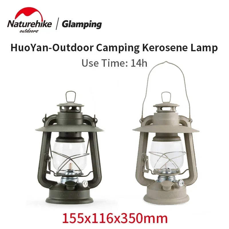 Naturehike Kerosene Lamp Coal Oil Lantern Retro Lighting Light Outdoor Camping Picnic Travel Photo Props Rainproof Portable