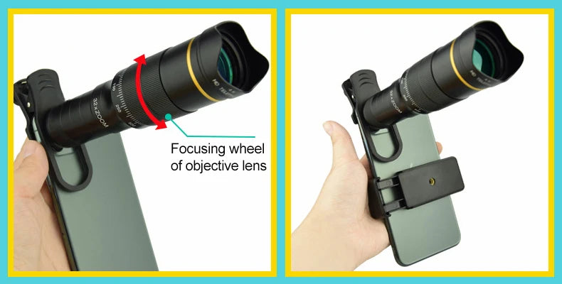 32X Telescope For Phone Mobile Photography Lens Zoom For Cell Camera For iPhone Zoom Mobile Lens Microscope For Phone Lenses